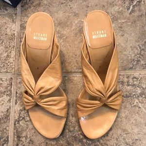 Stuart Weitzman Sz 8 tan leather heeled sandals
